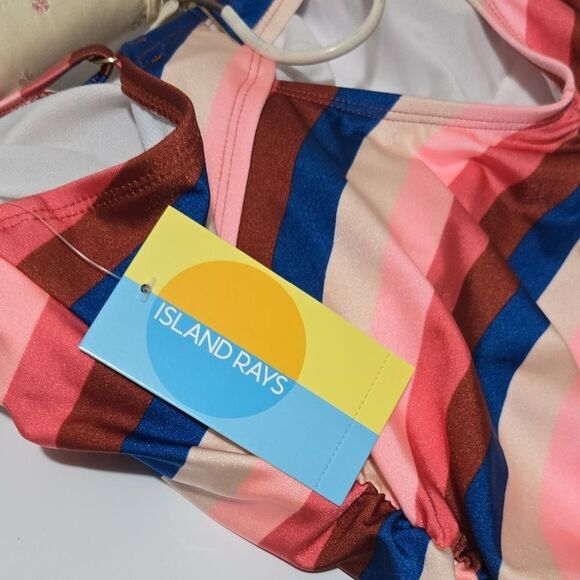 NWT Island Rays One Piece Striped Swimsuit Plus Size 3X - Picture 2 of 10